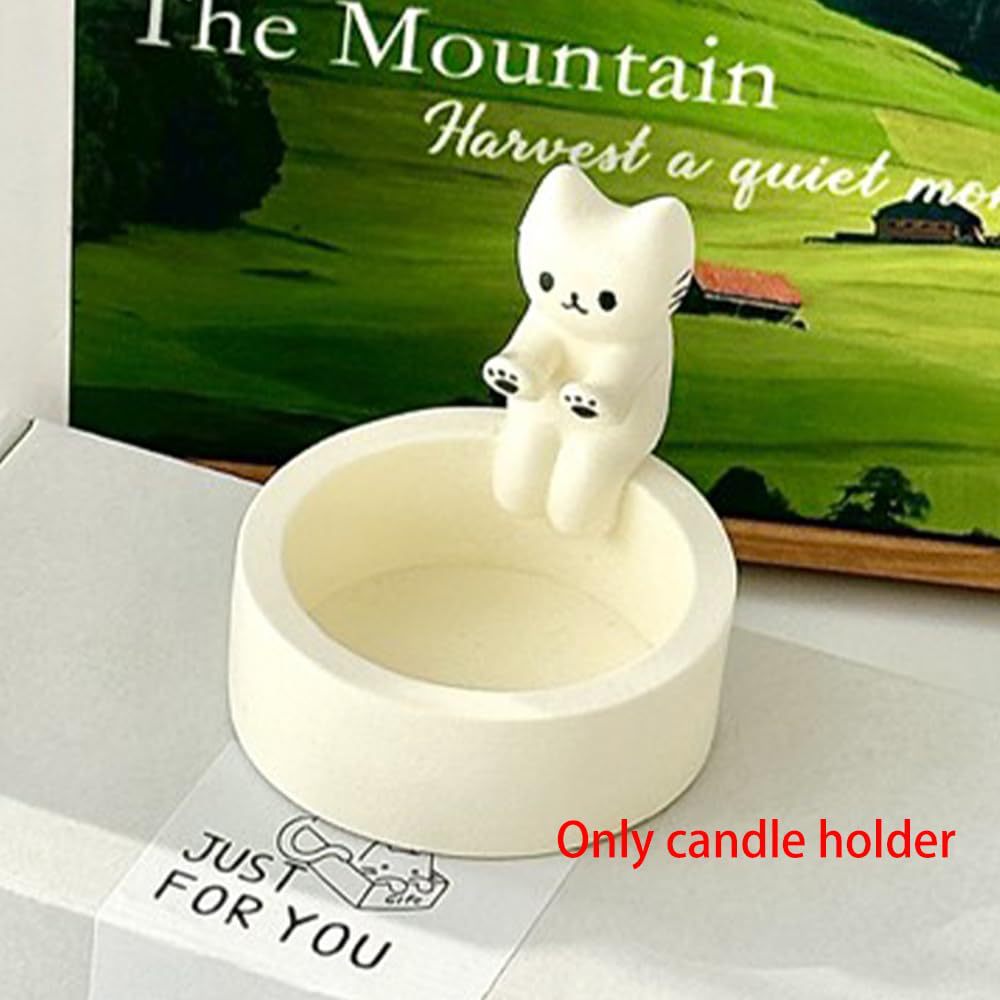 PurrGlow Holder™ – Cute Kitten Candle Stand