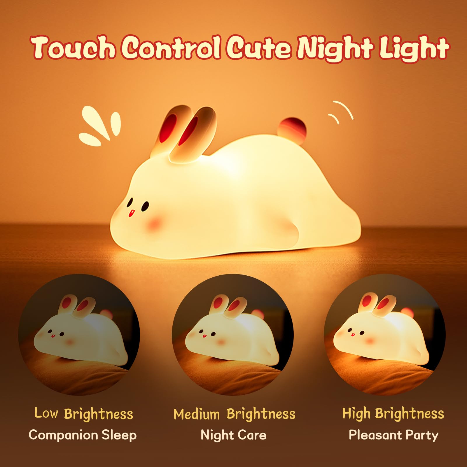 BunnyGlow Touch™ – Soft Silicone LED Night Light