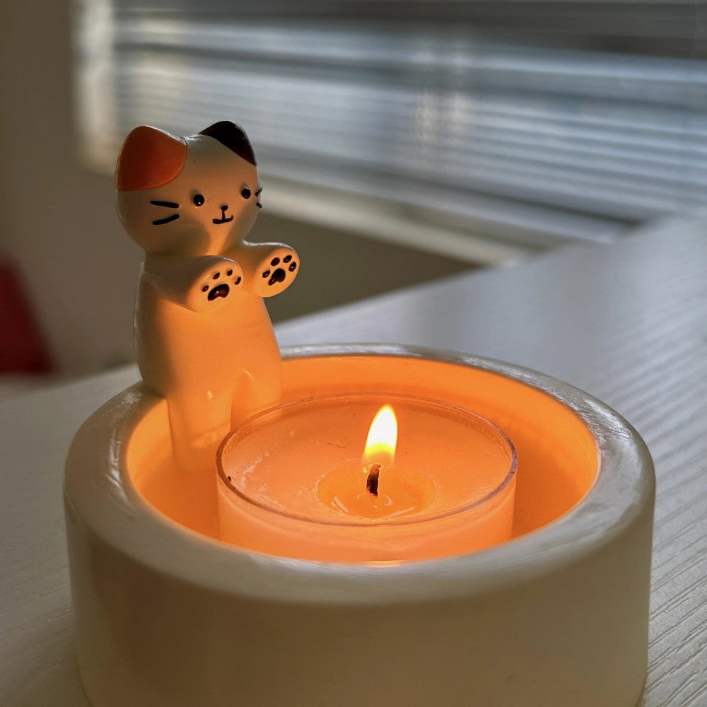 PurrGlow Holder™ – Cute Kitten Candle Stand