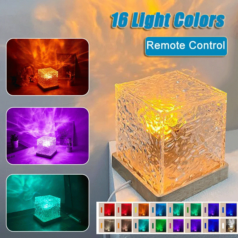 RippleGlow Prism™ – 16-Color Water Ripple Projection Lamp