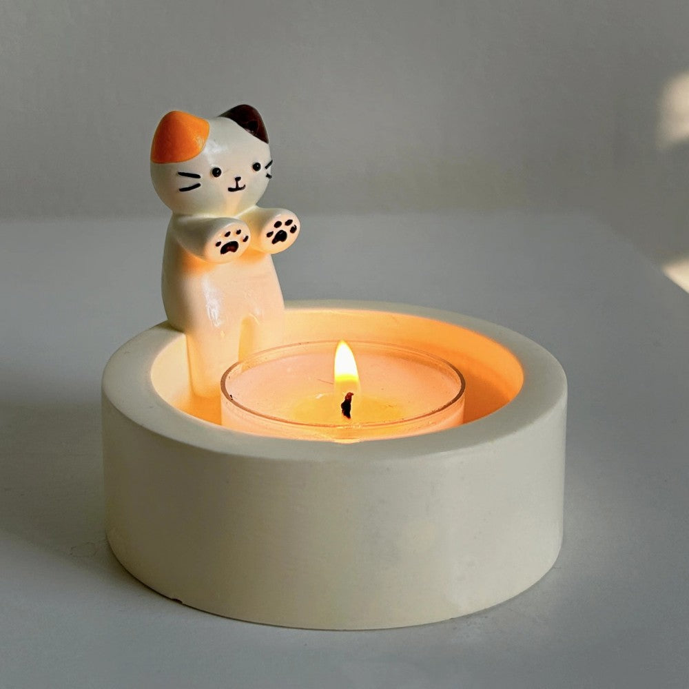 PurrGlow Holder™ – Cute Kitten Candle Stand