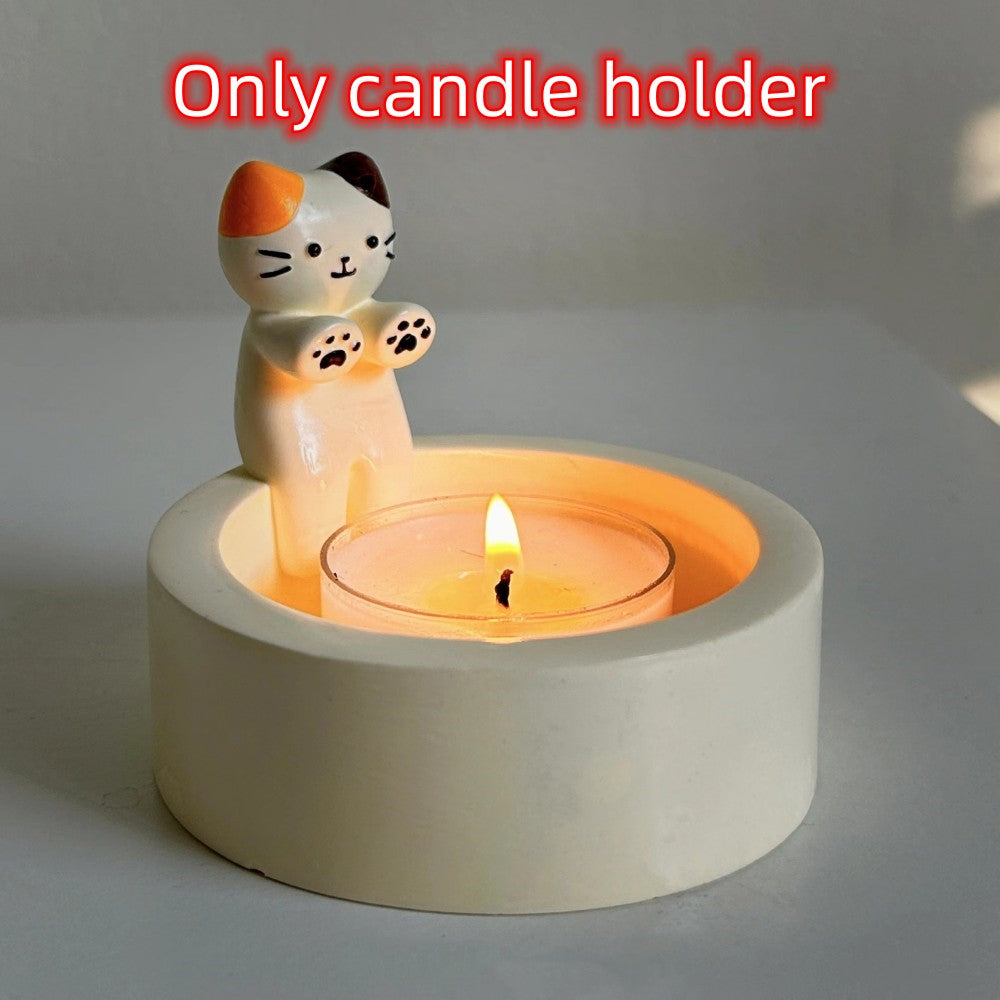 PurrGlow Holder™ – Cute Kitten Candle Stand