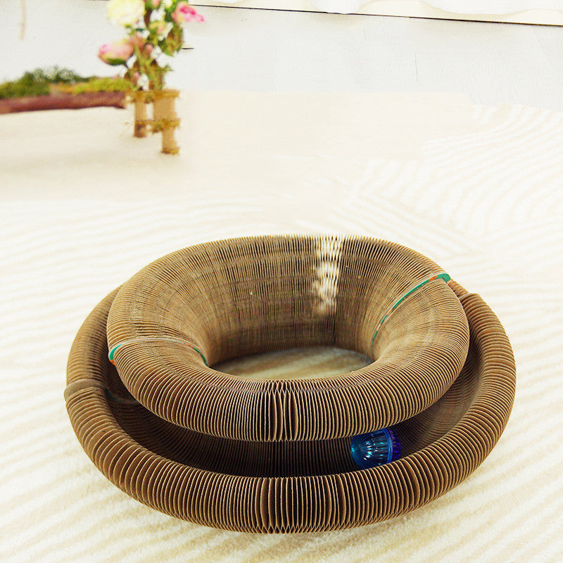 ScratchWave Pro™ – Foldable Corrugated Cat Scratcher