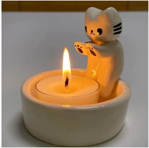 PurrGlow Holder™ – Cute Kitten Candle Stand