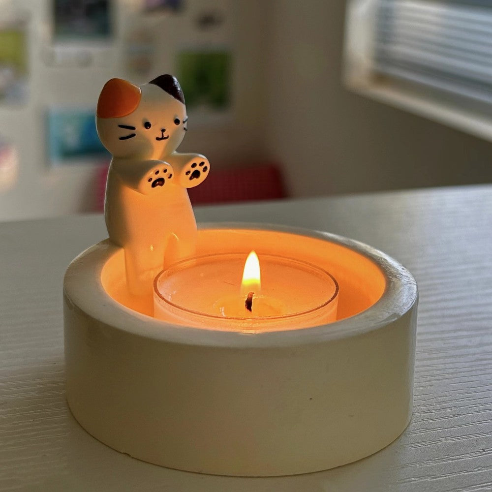 PurrGlow Holder™ – Cute Kitten Candle Stand