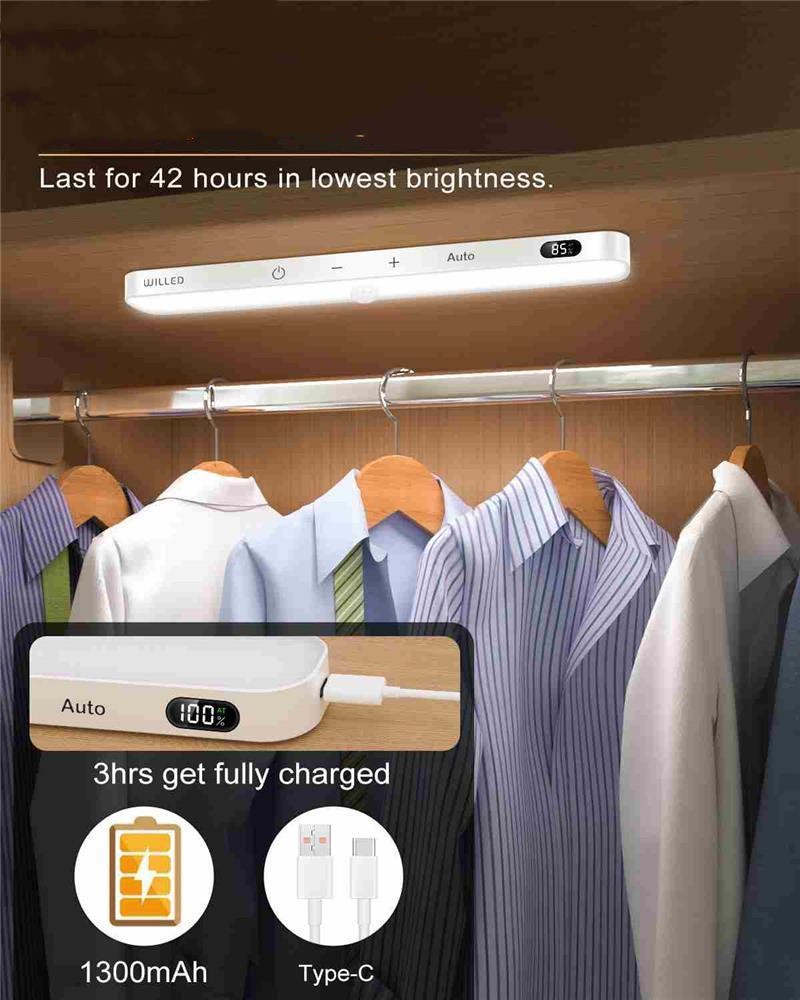 GlowSense Cabinet Light™ – Motion Sensor LED with Battery Display