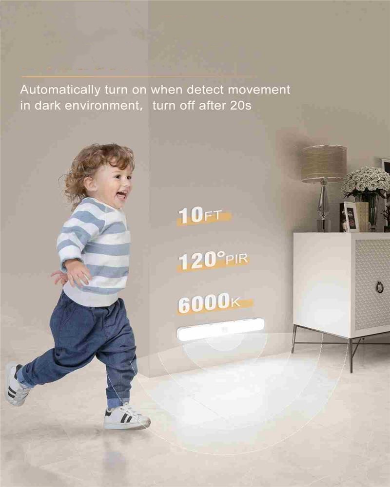 GlowSense Cabinet Light™ – Motion Sensor LED with Battery Display